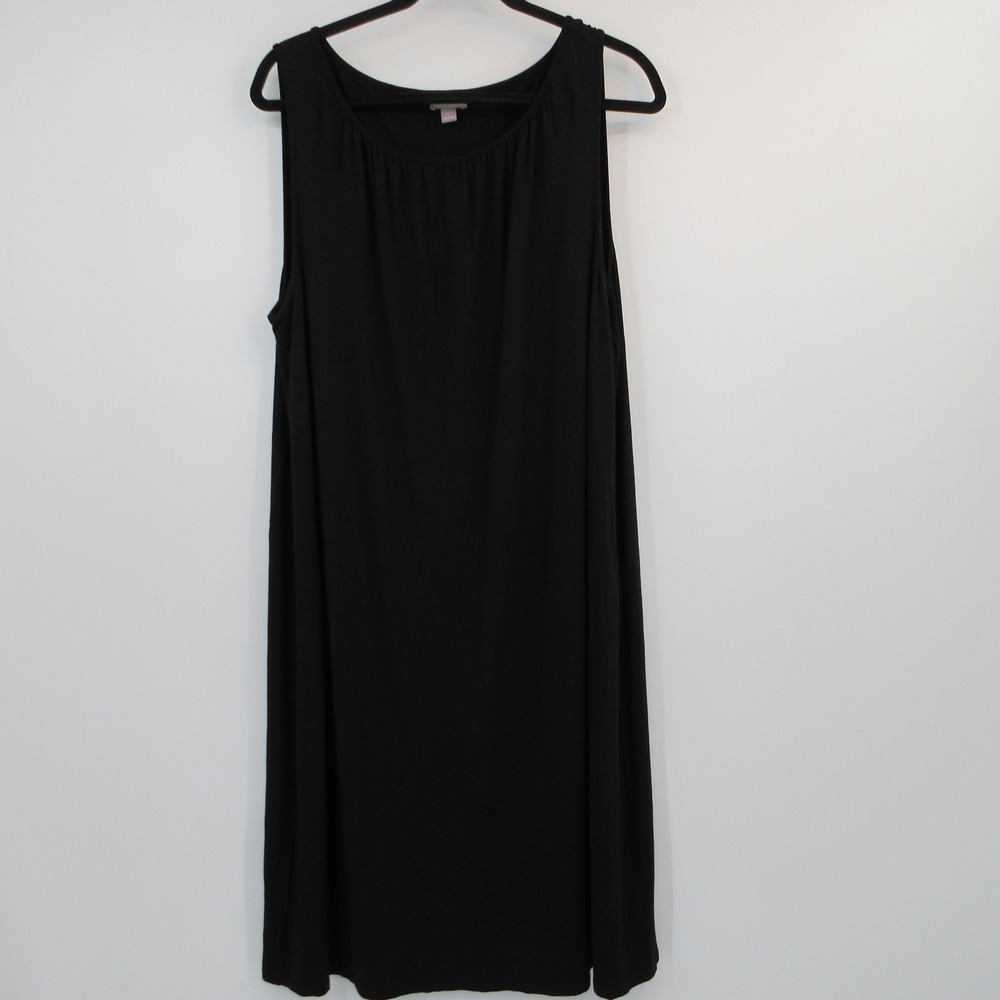 J.Jill Wearever Collection Black Sleeveless Scoop Neck Shift Dress Large